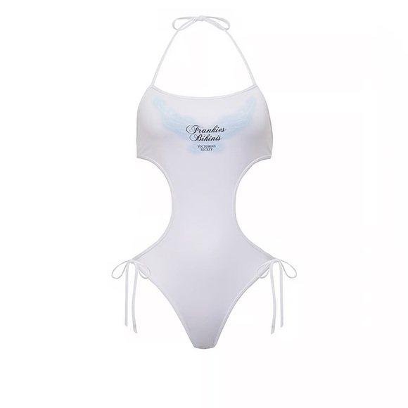 NWT! Frankie’s Bikinis x Victorias Secret White Iconic Cutout One Piece Sz L - Picture 9 of 9